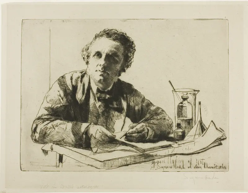 Portrait of Francis Seymour Haden, No. 2 (While Etching) Wall Art by Francis Seymour Haden - High-Resolution Digital Print