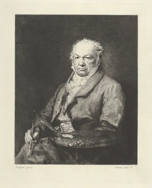 Portrait of Francisco Goya, from "The Portfolio" Wall Art by Louis Lucas - High-Resolution Digital Print