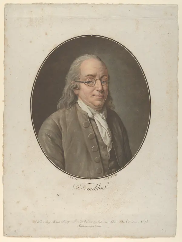 Portrait of Franklin, after Vanloo Wall Art by Pierre Michel Alix - High-Resolution Digital Print