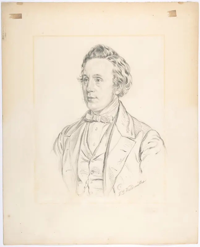 Portrait of Franz Jauner (Vienna 1832-1900 Vienna), Theater Director and Actor in Vienna Wall Art by Ferdinand Georg Waldmüller - High-Resolution Digital Print