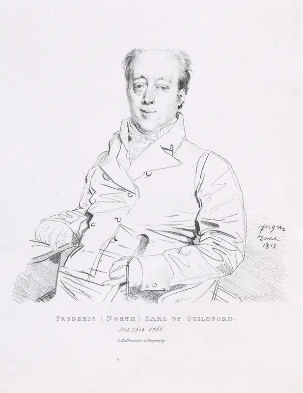 Portrait of Frederick (North), Earl of Guildford Wall Art by Jean Auguste Dominique Ingres - High-Resolution Digital Print