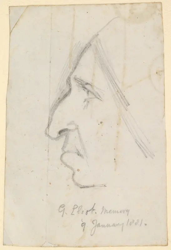 Portrait of George Eliot, seen in profile to the left Wall Art by George Richmond - High-Resolution Digital Print