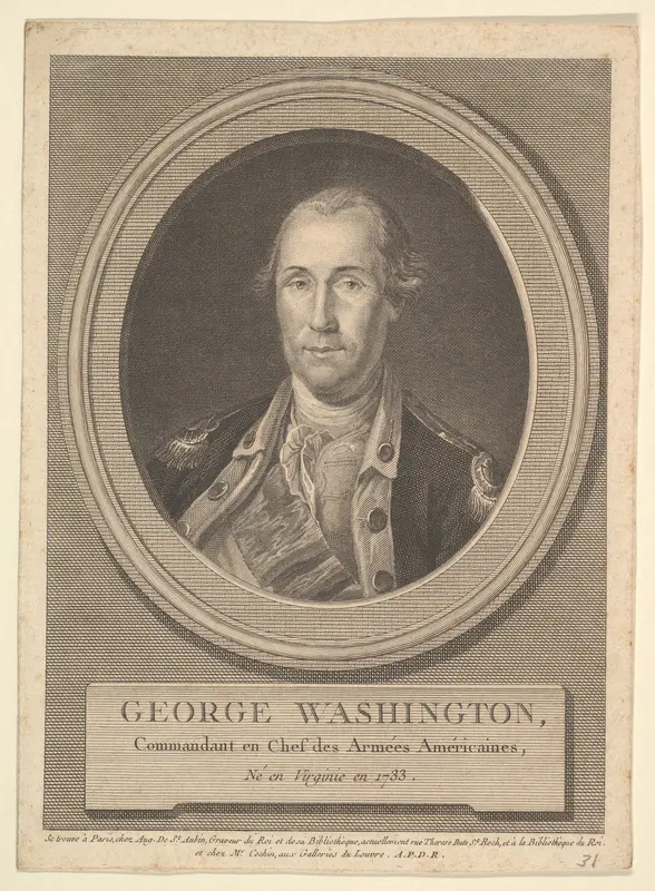 Portrait of George Washington Wall Art by Augustin de Saint-Aubin - High-Resolution Digital Print