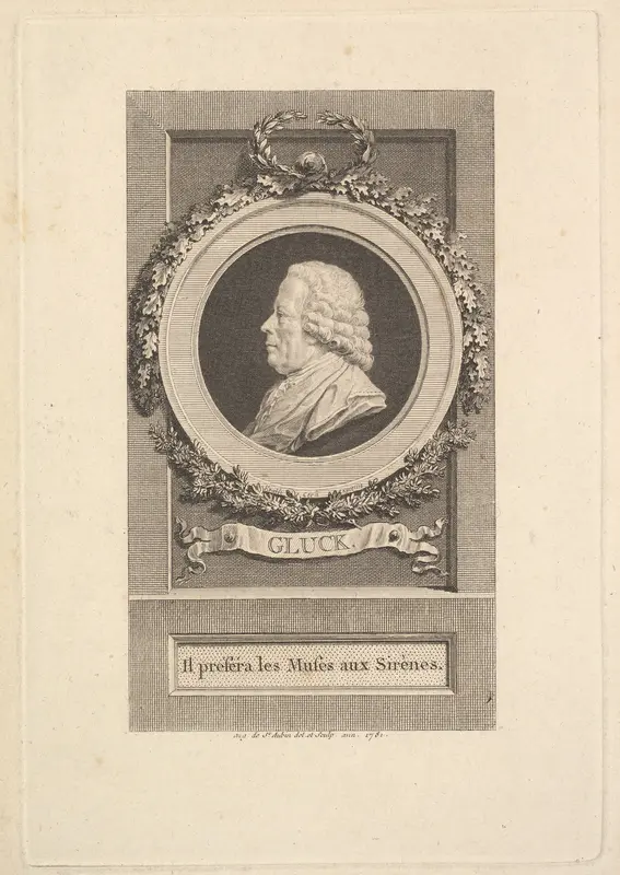 Portrait of Gluck Wall Art by Augustin de Saint-Aubin - High-Resolution Digital Print