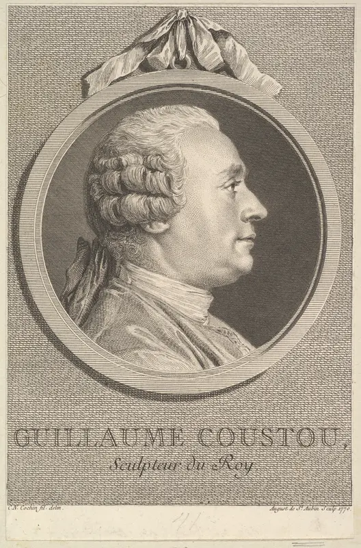 Portrait of Guillaume Coustou Wall Art by Augustin de Saint-Aubin - High-Resolution Digital Print