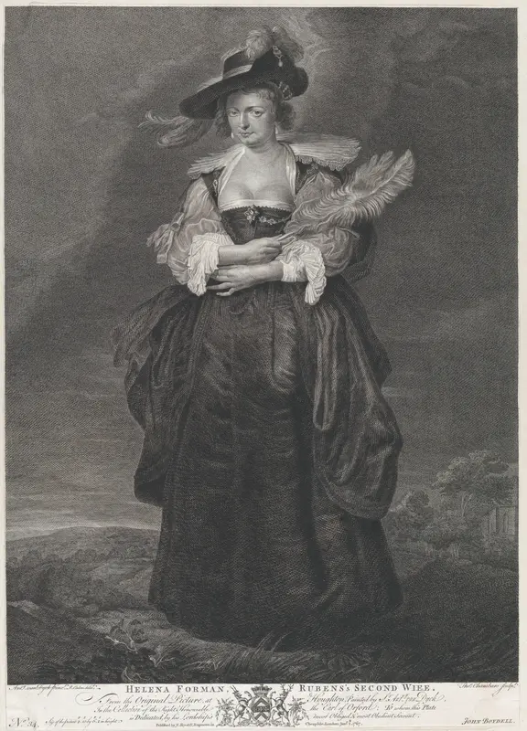 Portrait of Helena Fourment, Rubens' second wife, wearing a fur coat over her shoulders Wall Art by Thomas Chambars - High-Resolution Digital Print