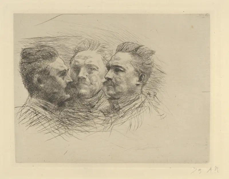 Portrait of Henri Becque, from "L'Estampe Originale" Wall Art by Auguste Rodin - High-Resolution Digital Print