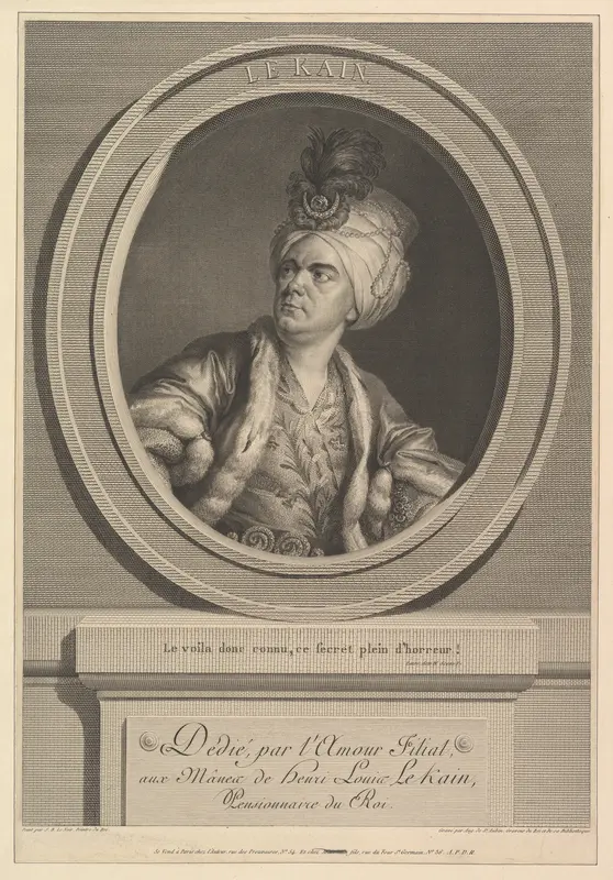 Portrait of Henri-Louis Le Kain Wall Art by Augustin de Saint-Aubin - High-Resolution Digital Print