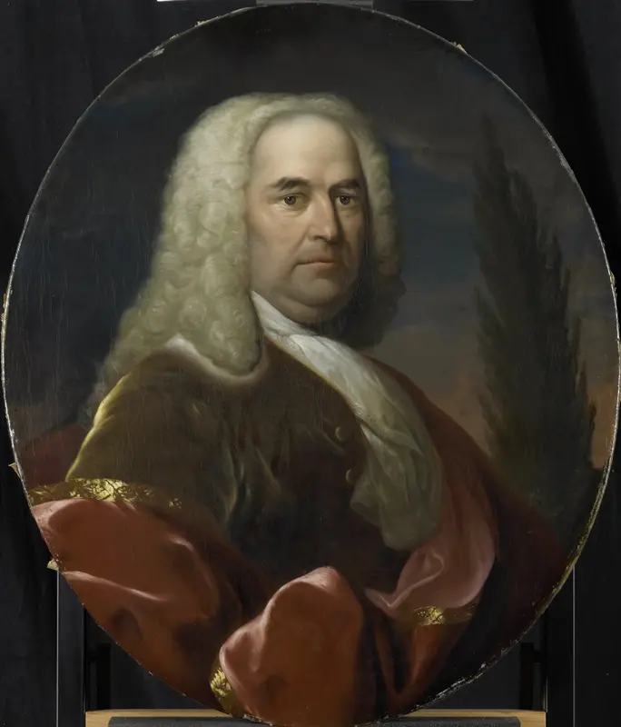 Portrait of Hugo du Bois, Director of the Rotterdam Chamber of the Dutch East India Company, elected 1734 Wall Art by Dionys van Nijmegen - High-Resolution Digital Print