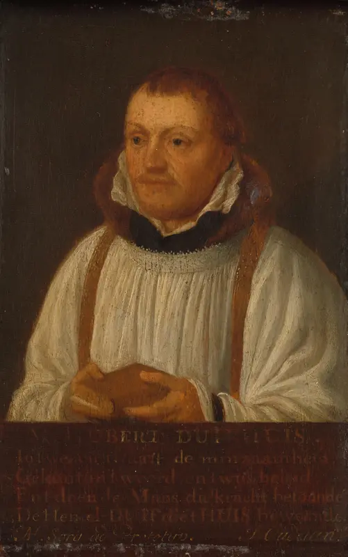 Portrait of Huybert Duyfhuys (c. 1515-81), Pastor of the Church of St James, Utrecht Wall Art by Hendrick Martensz Sorgh - High-Resolution Digital Print