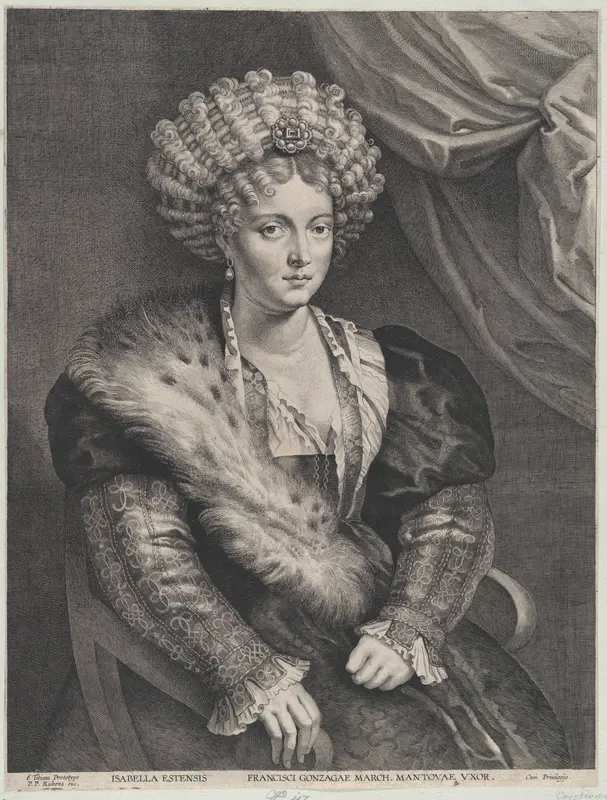 Portrait of Isabella d'Este Wall Art by Lucas Vorsterman I - High-Resolution Digital Print