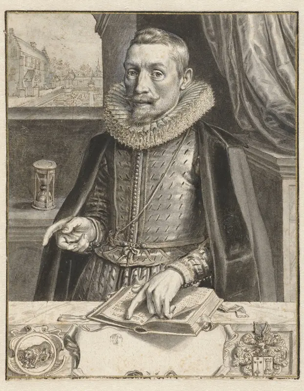 Portrait of Jacob Cats Wall Art by Adriaen Pietersz van de Venne - High-Resolution Digital Print