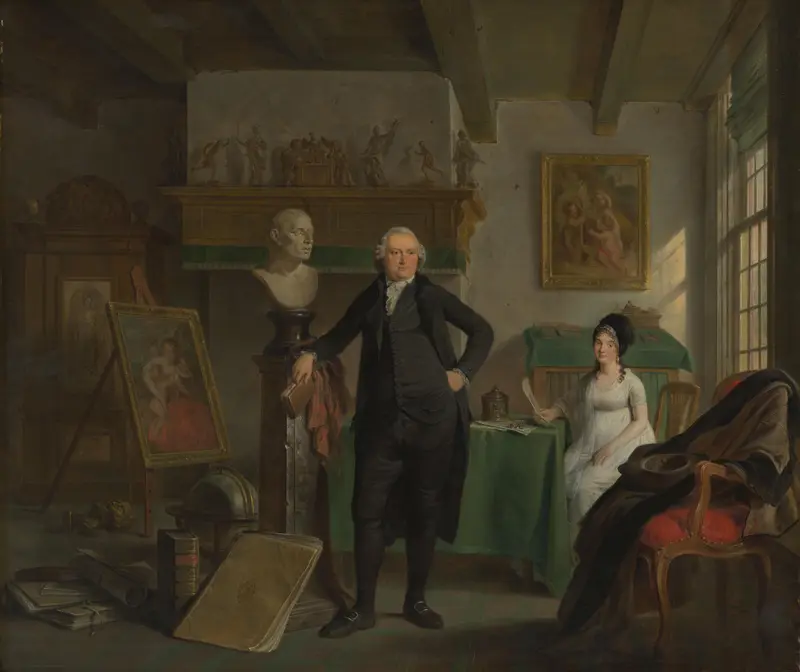 Portrait of Jan de Bosch and Margaretha Kroon Wall Art by Adriaan de Lelie - High-Resolution Digital Print