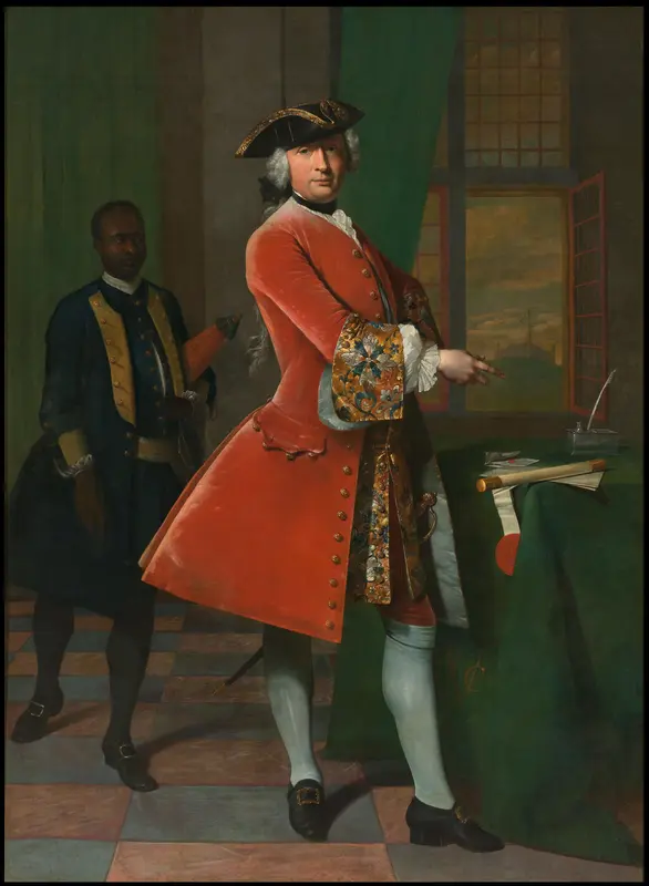 Portrait of Jan Pranger and an Enslaved Servant Wall Art by Unknown - High-Resolution Digital Print