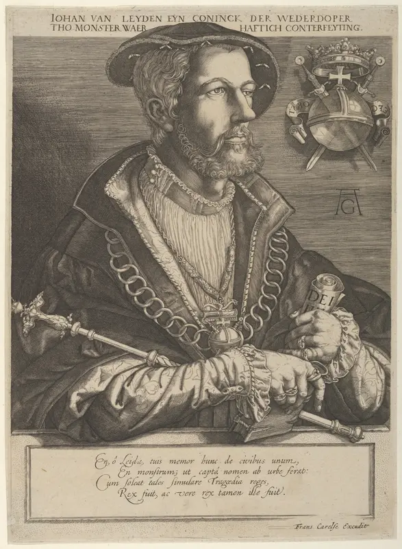 Portrait of Jan van Leiden, a Dutchman and leader of the Münster Anabaptists Wall Art by Jan Muller - High-Resolution Digital Print