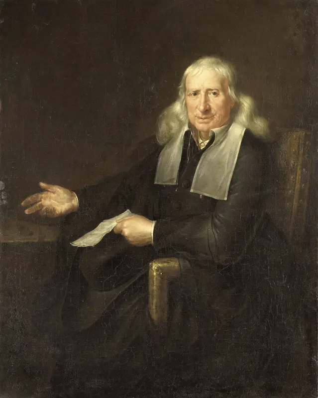 Portrait of Jan van Lennep the Elder (1634-1711). Amsterdam Merchant in Silk, Gold and Silver Cloth and Art Collector Wall Art by anonymous - High-Resolution Digital Print