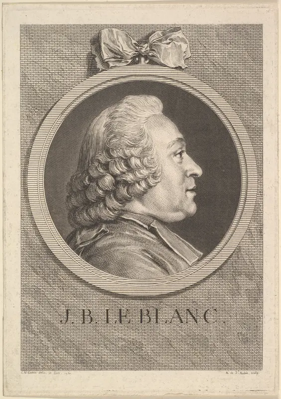Portrait of Jean-Baptiste Le Blanc Wall Art by Augustin de Saint-Aubin - High-Resolution Digital Print