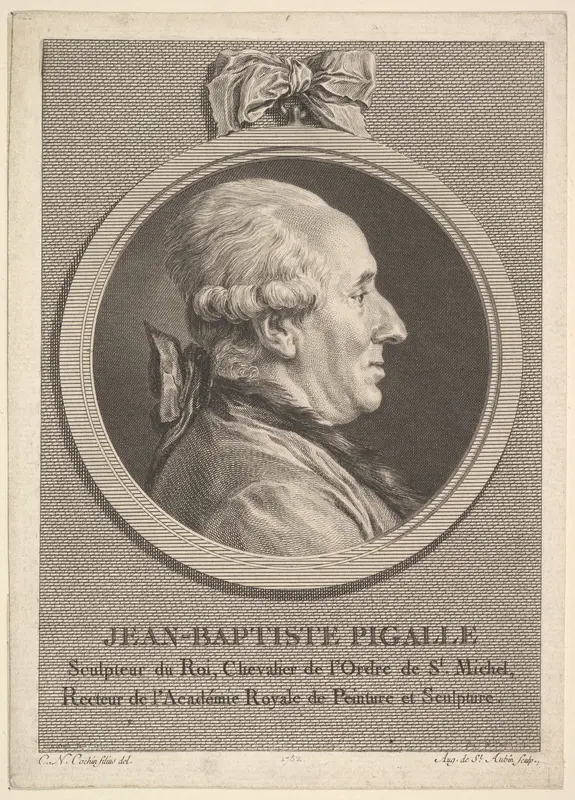 Portrait of Jean-Baptiste Pigalle Wall Art by Augustin de Saint-Aubin - High-Resolution Digital Print