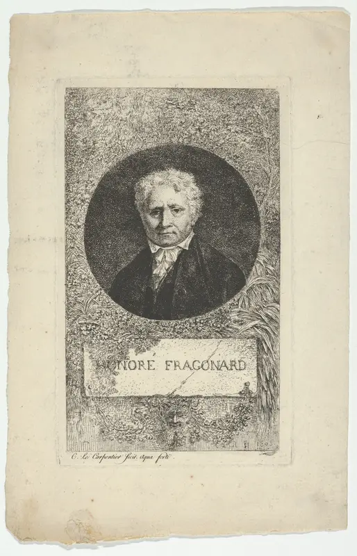 Portrait of Jean Honoré Fragonard Wall Art by Charles Louis François Le Carpentier - High-Resolution Digital Print