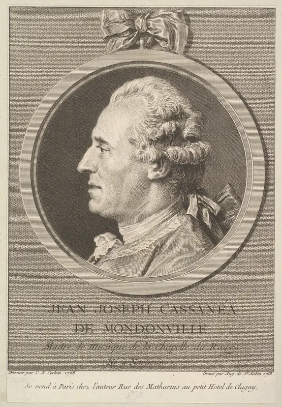 Portrait of Jean-Joseph Cassanea de Mondonville Wall Art by Augustin de Saint-Aubin - High-Resolution Digital Print