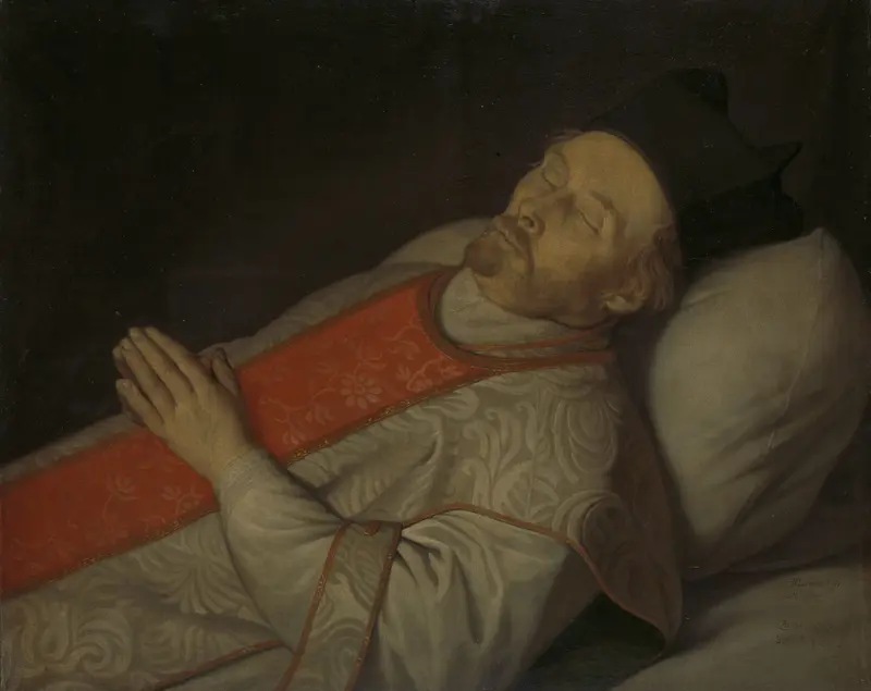 Portrait of Joannes Putkamer (1600-1671) on his Deathbed Wall Art by Unknown - High-Resolution Digital Print