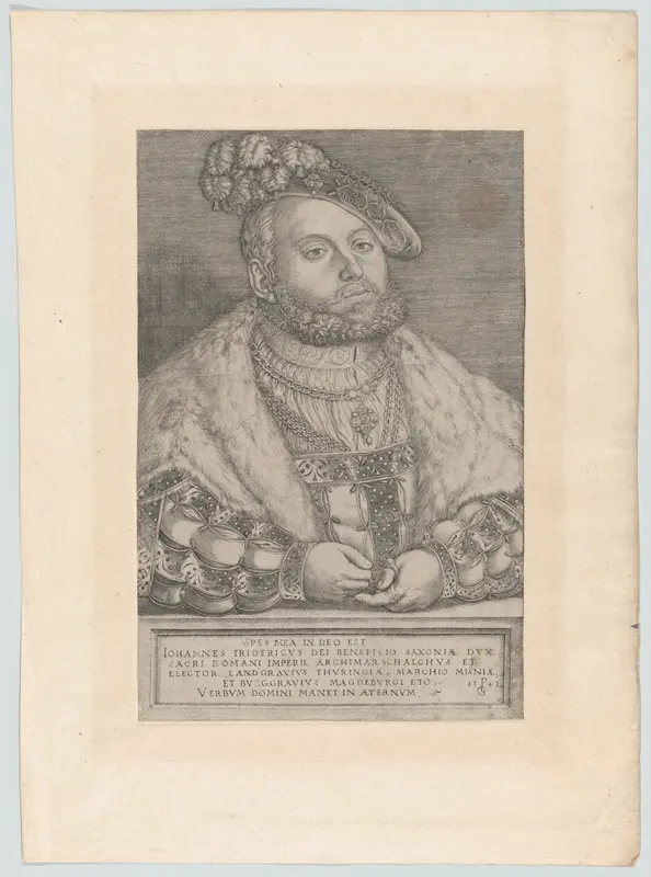 Portrait of Johann Friedrich the Magnanimous, Elector of Saxony Wall Art by Georg Pencz - High-Resolution Digital Print
