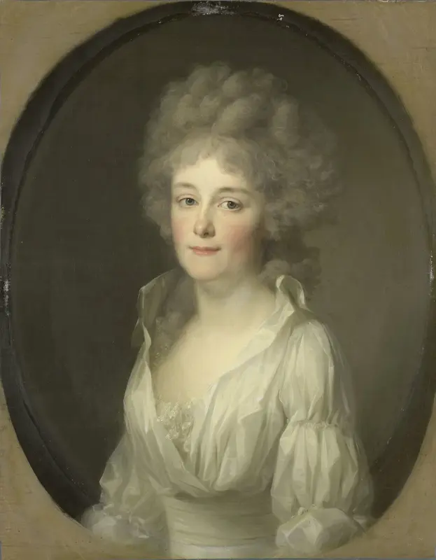 Portrait of Johanna Ferdinanda van Collen, Wife of Salomon Rendorp Wall Art by Johann Friedrich August Tischbein - High-Resolution Digital Print