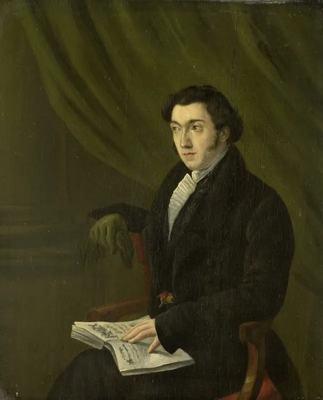 Portrait of Johannes Petrus Schouberg, Stamp Engraver at the Imperial Mint in Utrecht Wall Art by Abraham Hendrik Winter - High-Resolution Digital Print