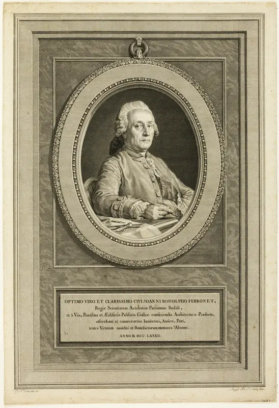 Portrait of J.R. Perronet Wall Art by Augustin de Saint-Aubin - High-Resolution Digital Print