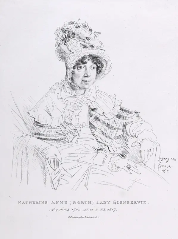 Portrait of Katherine Anne (North), Lady Glenbervie Wall Art by Jean Auguste Dominique Ingres - High-Resolution Digital Print