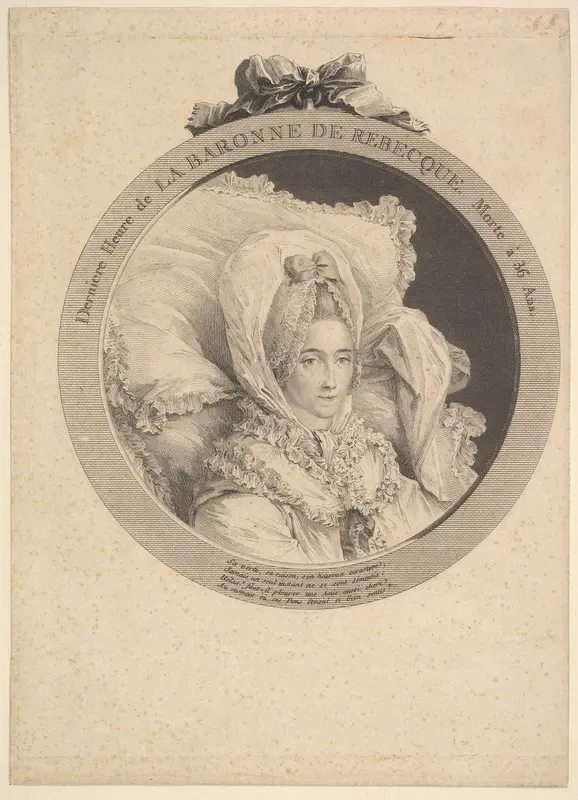 Portrait of La Baronne de Rebecque Wall Art by Augustin de Saint-Aubin - High-Resolution Digital Print