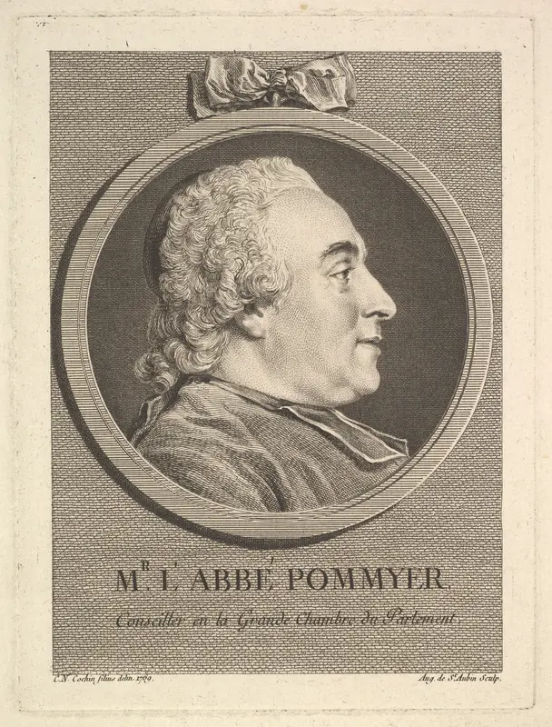 Portrait of L'Abbé Pommyer Wall Art by Augustin de Saint-Aubin - High-Resolution Digital Print