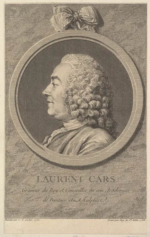 Portrait of Laurent Cars Wall Art by Augustin de Saint-Aubin - High-Resolution Digital Print