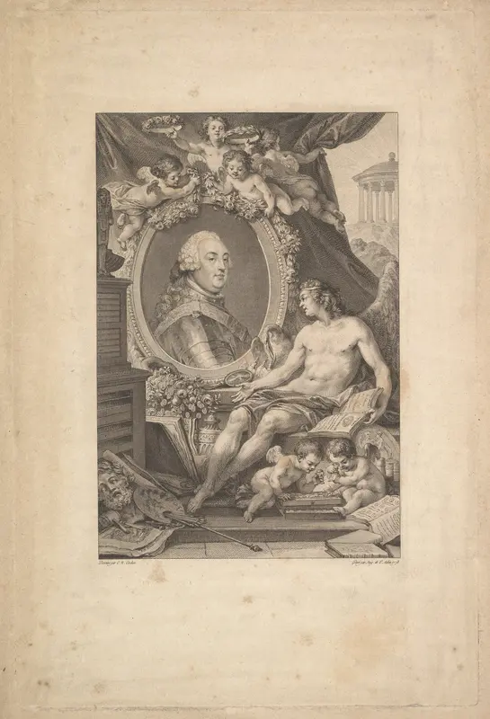 Portrait of Louis-Philippe, duc d'Orléans Wall Art by Augustin de Saint-Aubin - High-Resolution Digital Print