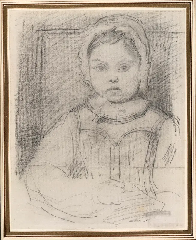 Portrait of Louis Robert, 3 years old Wall Art by Jean Baptiste Camille Corot - High-Resolution Digital Print