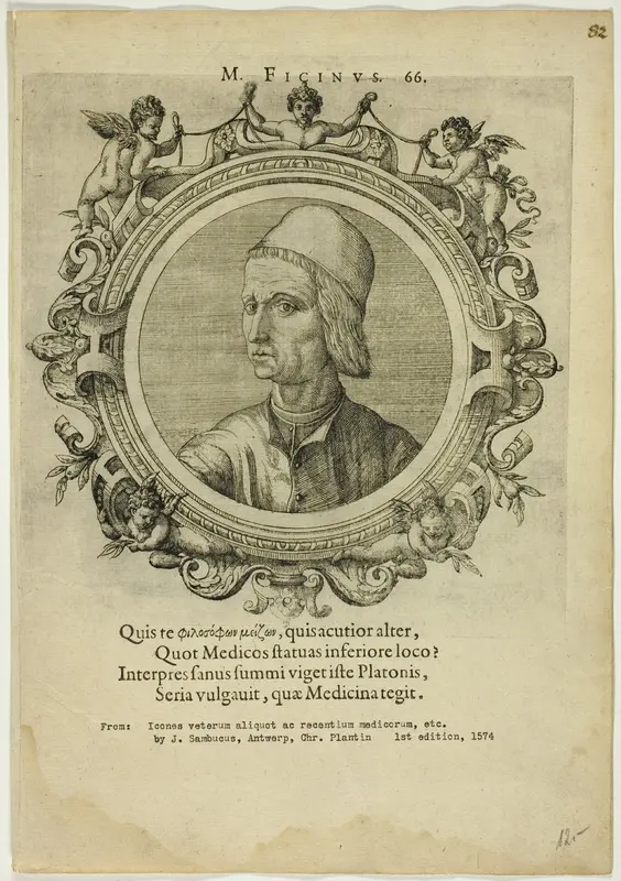 Portrait of M. Ficinus Wall Art by Johannes Sambucus - High-Resolution Digital Print