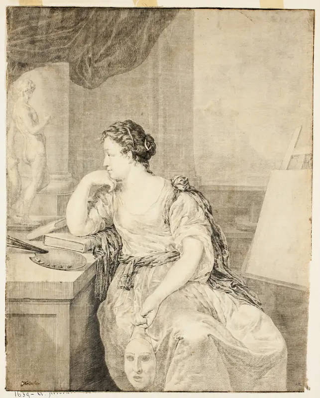 Portrait of Madame de Poullain Wall Art by Caspar Netscher - High-Resolution Digital Print