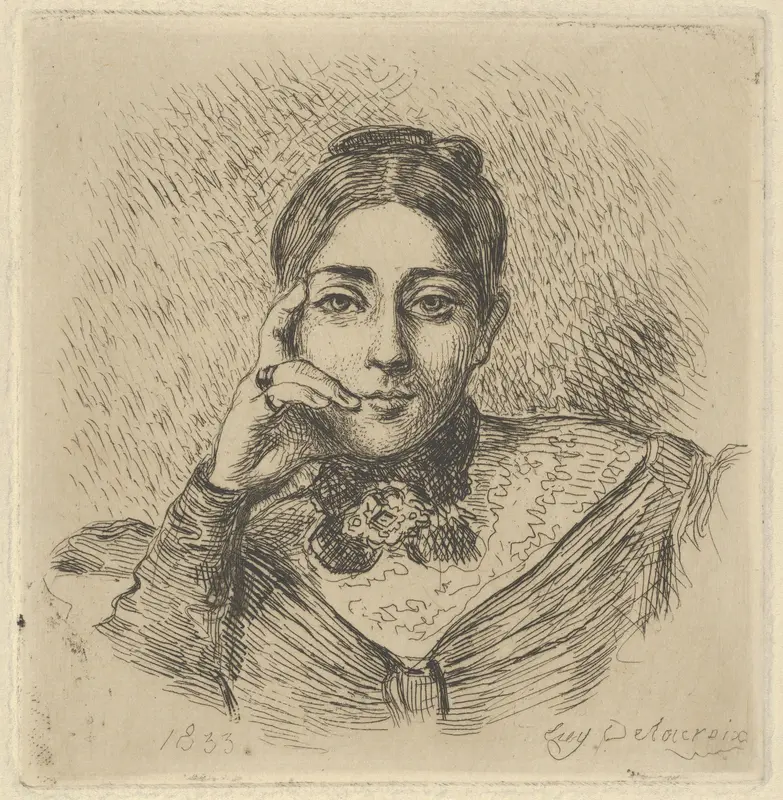 Portrait of Madame Frédéric Villot Wall Art by Eugène Delacroix - High-Resolution Digital Print