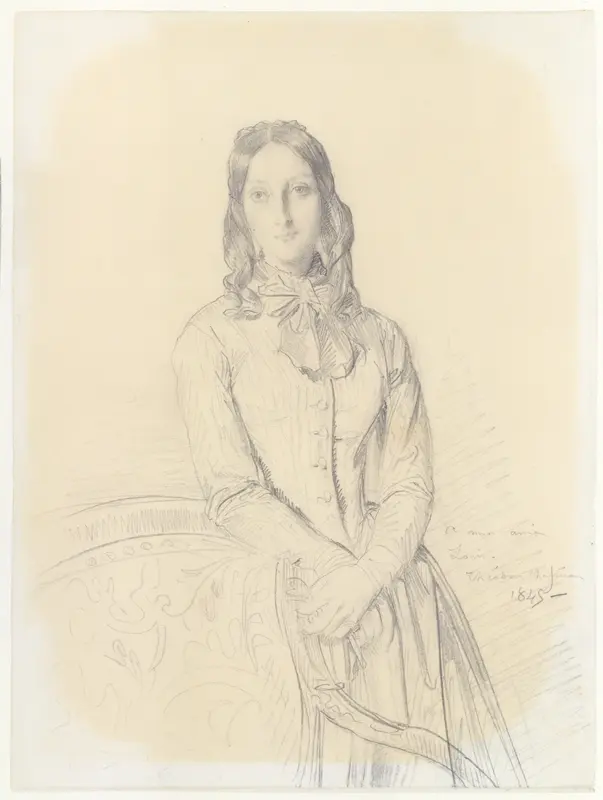 Portrait of Madame Gabrielle Marcotte de Quivières Wall Art by Théodore Chassériau - High-Resolution Digital Print