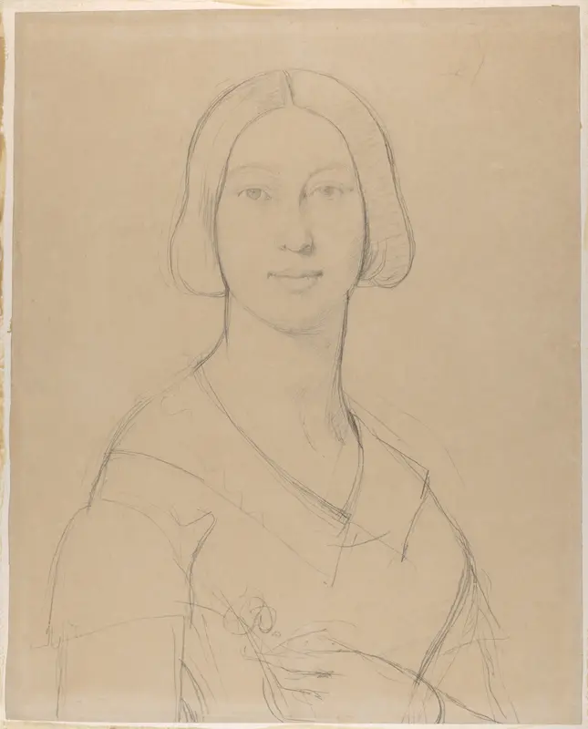 Portrait of Madame Paul Meurice, née Palmyre Granger Wall Art by Jean Auguste Dominique Ingres - High-Resolution Digital Print