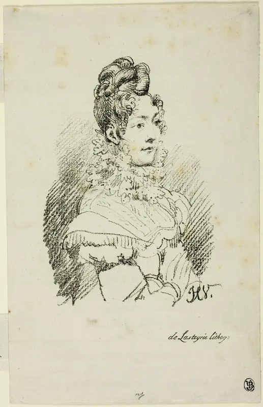 Portrait of Madame Perregaux Wall Art by Horace Vernet - High-Resolution Digital Print