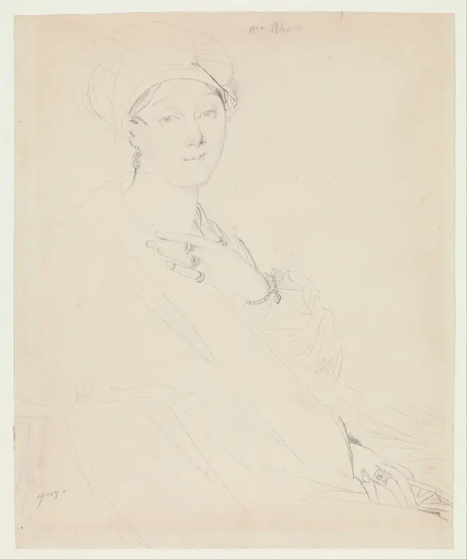 Portrait of Madame Rhode (Rhoda?) Wall Art by Jean Auguste Dominique Ingres - High-Resolution Digital Print
