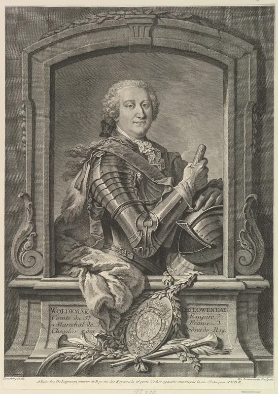 Portrait of Maréchal de Lowendal Wall Art by Nicolas de Larmessin III - High-Resolution Digital Print