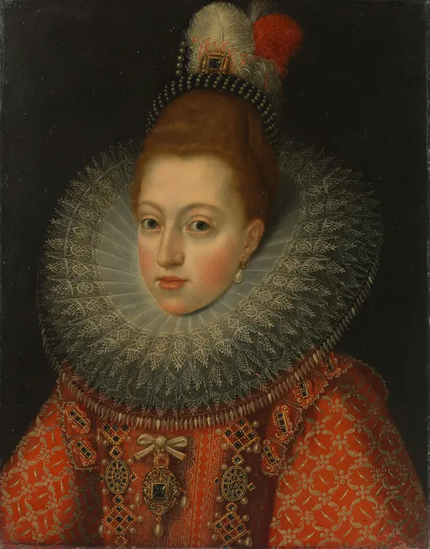 Portrait of Margaret of Austria (1584-1611), Queen of Spain Wall Art by anonymous - High-Resolution Digital Print