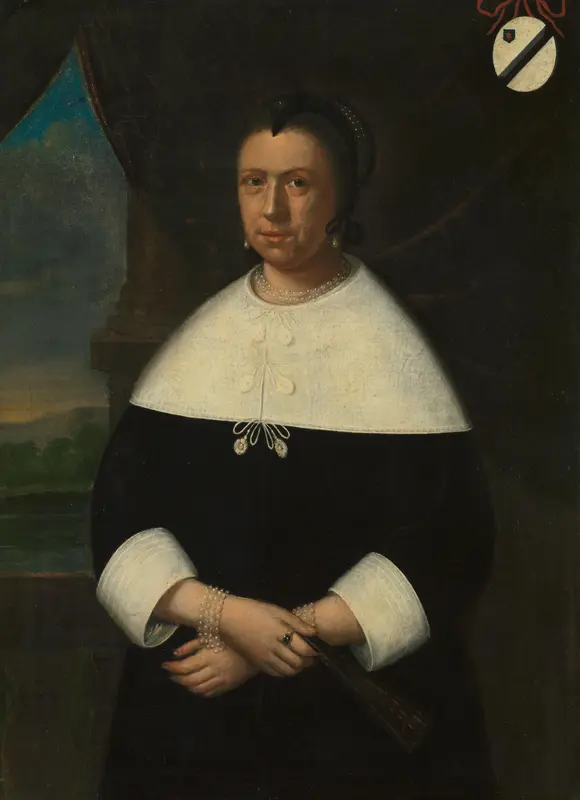 Portrait of Maria de la Queillerie (1629-64), first Wife of Jan van Riebeeck, or his second Wife Maria Scipio (c. 1630-95) Wall Art by anonymous - High-Resolution Digital Print