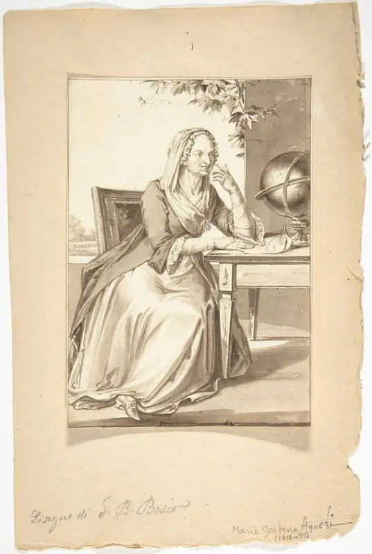 Portrait of Maria Gaet - Agnesi Wall Art by Jean-Baptiste-François Bosio - High-Resolution Digital Print