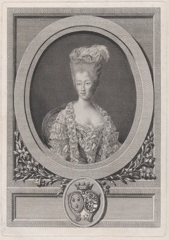 Portrait of Maria Theresa of Savoy, The Countess d'Artois Wall Art by Louis Jacques Cathelin - High-Resolution Digital Print