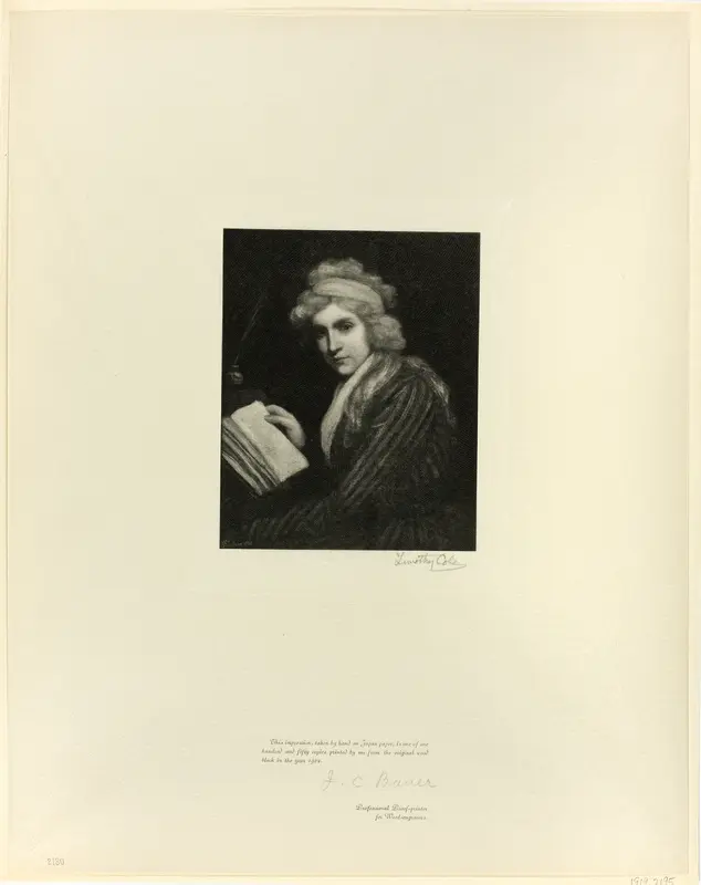 Portrait of Mary Wollstonecraft, from Old English Masters