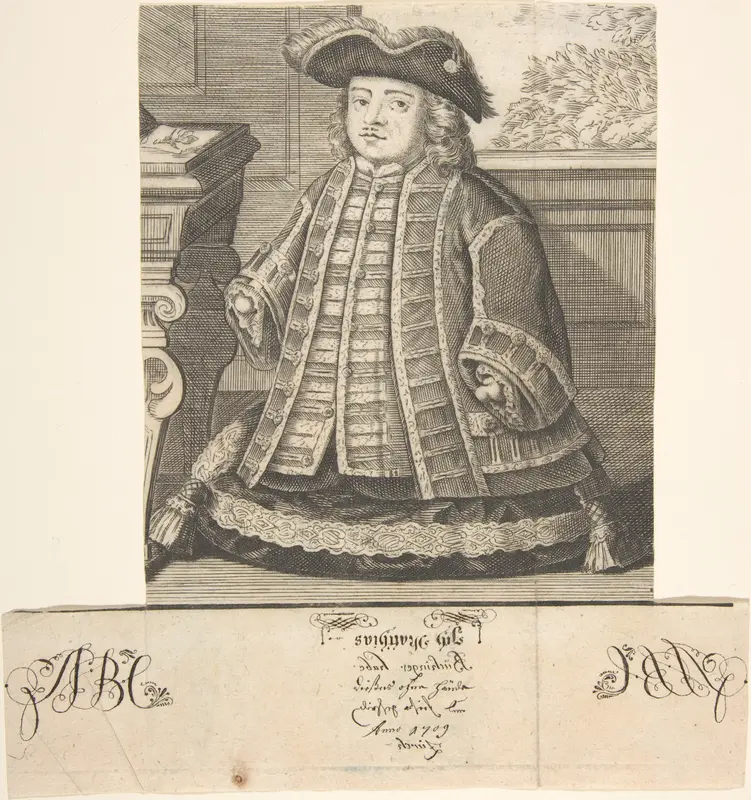 Portrait of Matthias Buchinger (1674-1739) Wall Art by Anonymous - High-Resolution Digital Print