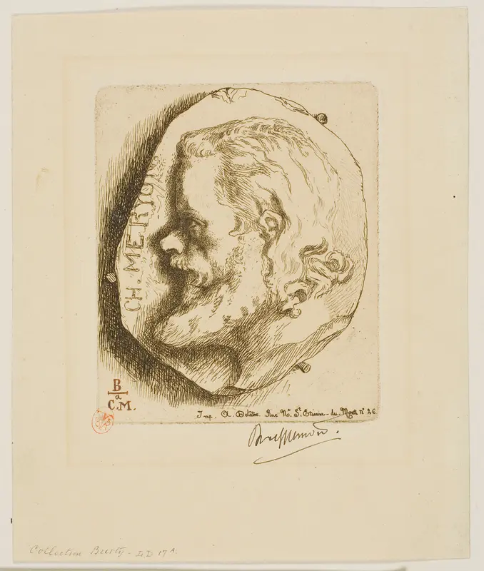 Portrait of Meryon in Profile Wall Art by Félix Henri Bracquemond - High-Resolution Digital Print